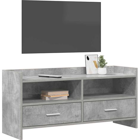 Mobile TV Armadietto TV Mobile Porta TV 100 x 33 x 47 cm Grigio Cemento Legno ingegnerizzato (1/5)