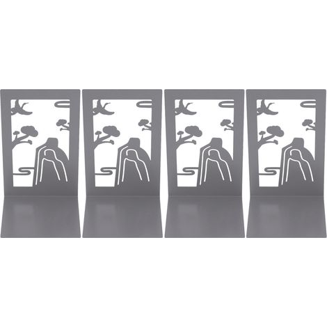 4 Stück Metall-Buchstützen, rutschfest, exquisites, schönes und einzigartiges Design, tragbare dekorative Buchstützen, Schreibtisch-Buchstützen, Bergmotiv (1/5)