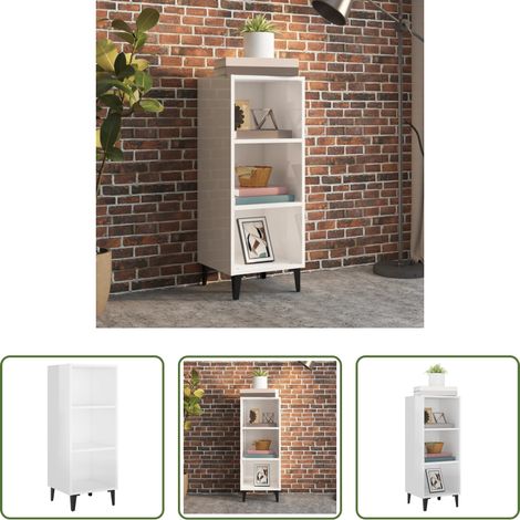 vidaXL Stauraum - Sideboard Hochglanz-Weiß 34,5x32,5x90 cm Holzwerkstoff (1/5)