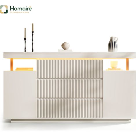 Flur- Garderobenschrank weiß aus Polyester 150 x 40 x 78 cm HOMAIRE (1/5)