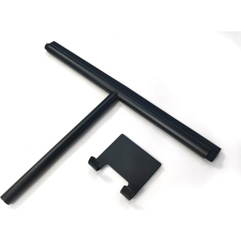 FugaFlow Efficiente Acces Raclette de douche avec support Noir mat (1/4)