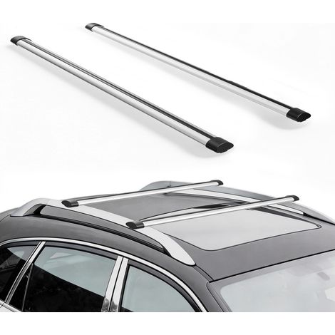 VEVOR Barres Transversales de Toit Charge 100 kg, Barre Porte Bagages 135 cm, pour Panier Porte-bagages Galerie Camping Voyage, en Alliage deAluminium, Barres Seulement, Pieds de Fixation Non Inclus (1/5)