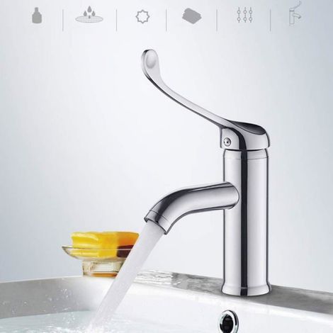 Robinet Mitigeur - Cuivre - Ouverture Tactile - Poignée Surélevée - Pour Évier - 1 Pièce (1/4)