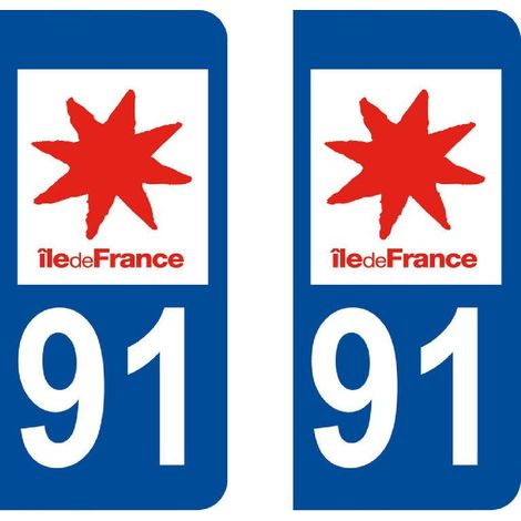 Autocollant departement 91 - ESSONNE -x2-