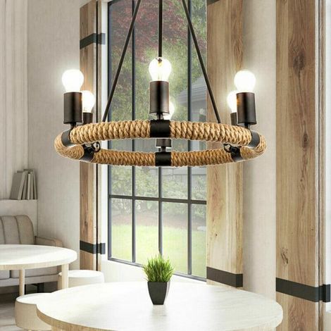 Lampadario Sospensione design Moderno E27 Lampadario a soffitto industrial NERO