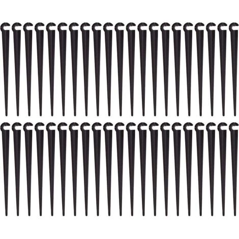 Piquets de Support de Tuyau d'irrigation Support Piquet de Tube Irrigation Goutte à Goutte Plastique Outil de Jardinage,Paquet de 100 (1/5)
