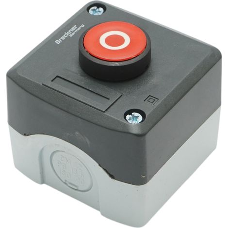 Alloggiamento pulsante di comando STOP rosso con ritorno 1NC Breckner Germany (1/4)