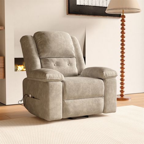 Fortuna Lai – Fauteuil relax inclinable en tissu avec massage et chauffage – Dossier réglable 160° – Accoudoirs larges – Dimensions 102x93x106cm