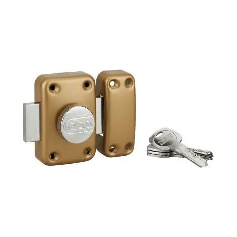 Verkehrsregelungsschloss 6 mit Knauf und Zylinder 45mm, goldfarben epoxiert, 4 Schlüssel