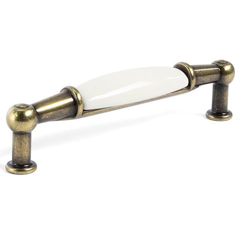 tirador y pomo de porcelana. para cajones o puertas de mueble - giusti acabado bronce distancia 96 (1/5)