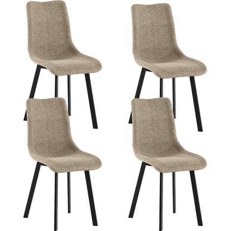 Set 4 Sedie Iris 45x56x86 cm in Tessuto Easy-Clean Beige (1/5)