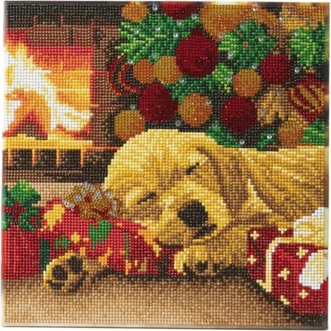 Stampa su tela 30x30 cm con mosaico di Labrador