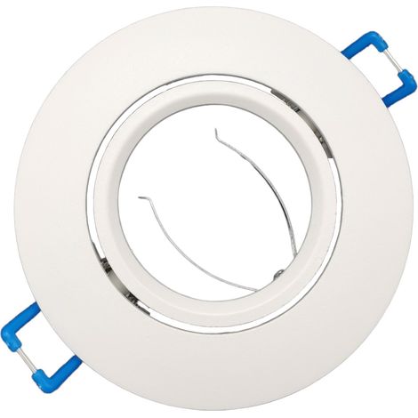 Portafaretto Tondo Bianco Orientabile da incasso cartongesso per lampadine led GU10 MR16 (1/3)