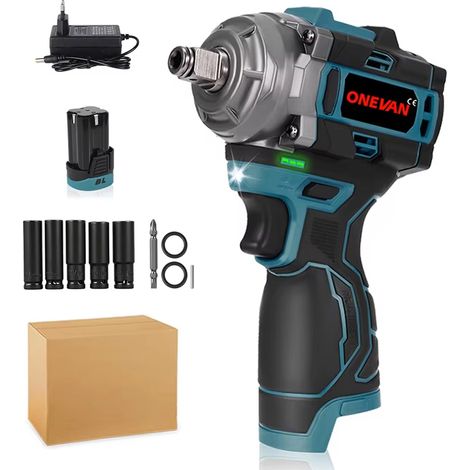 Clé à chocs sans fil 500 N·m 3 en 1 Brushless – 1/2 pouce perceuse-visseuse électrique, batterie Lithium-Ion x1, outil multifonction professionnel haute puissance
