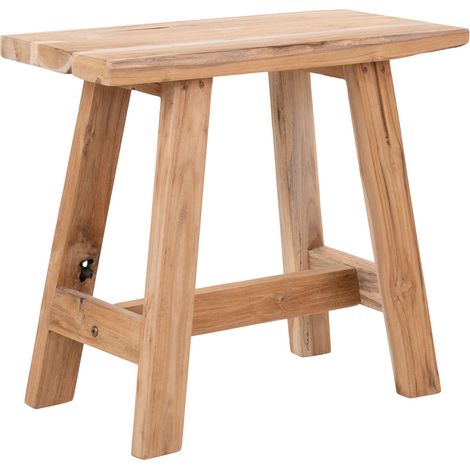 Panchina Barcelona in legno di teak naturale, 50 cm