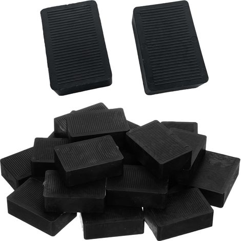 25 Pieces Plastic Wedges, 25 Pieces Plastic Window Spacers, 60 x 40 x 20 mm Flat Floor Wedges, Multi-Purpose Wedges, Glazing Blocks, for Windows, Glazing, Frames, Black (1/5)