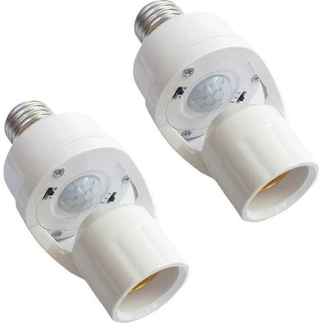 Adaptateur de douille E27 intelligent avec détecteur de mouvement PIR, allumage/extinction automatique par induction radar et infrarouge réglable. (1/5)