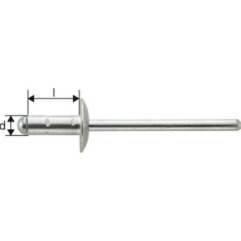 Rivetti Ciechi Multiserrage Testa Alluminio / Acciaio Vasta 4X10Mm Gesipa (A 1000)