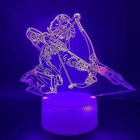 3D-LED-Nachtlicht – The Legend of Zelda-Spiel – Link-Figur – Nachttischlampe – Geburtstagsgeschenk fürs Kinderzimmer – 3D-Lampe für Jungen B1116-368