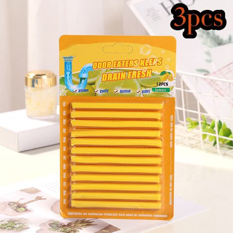 Bâtonnets nettoyants et désodorisants pour canalisations — Parfum fraîcheur — Pour toilettes, éviers et canalisations — Lot de 36 (1/4)