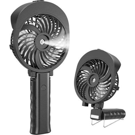 Handventilator mit Sprühnebel, Zerstäuberventilator, Mini-Taschenventilator, faltbarer, USB-aufladbarer Ventilator, tragbarer Kühler für Reisen/Camping/Outdoor (1/5)