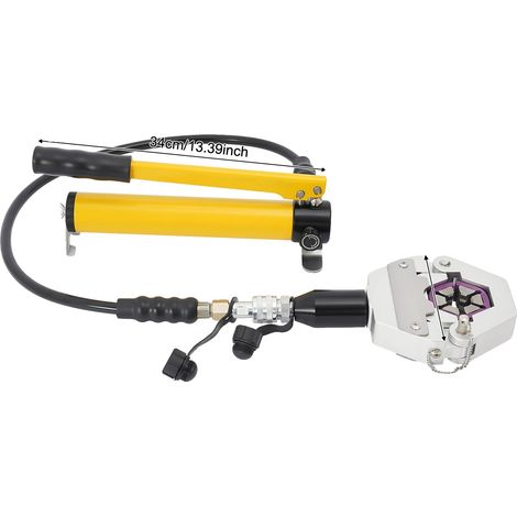 Kit de herramientas para engarzar mangueras hidráulicas, salida de 4 toneladas, 7 matrices de engarzado, amarillo. (1/2)