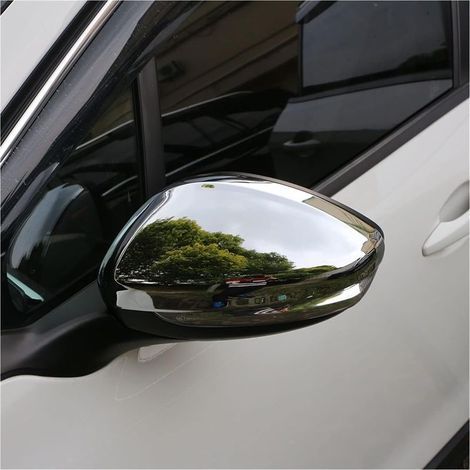 Seitenspiegelabdeckung für Peugeot 2008 (2014–2018), Zubehör, ABS-Chrom-Spiegelschutzabdeckungen, 2 Stück/Set, Glitzer-Spiegelabdeckung (1/5)