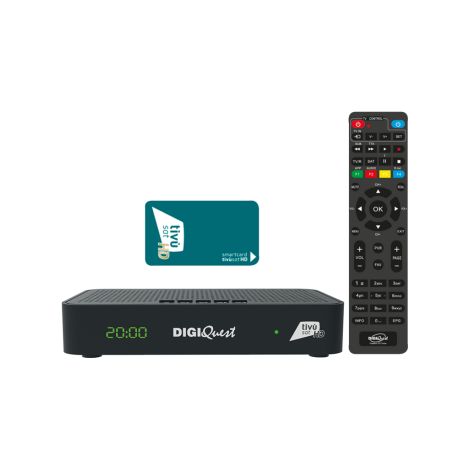 DigiQuest Maximo Combo DVB-S2+T2 Récepteur Tivusat avec carte HD activée (1/5)