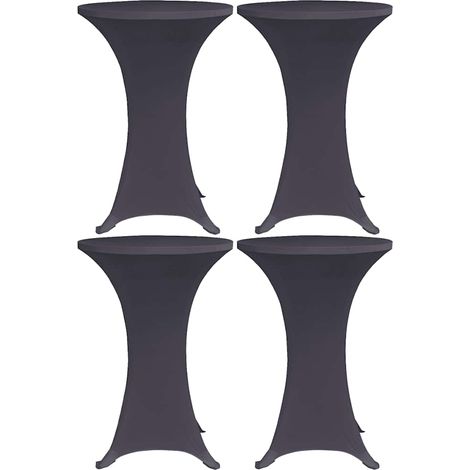 Stretch-Tischhussen 4 Stk. 80 cm Anthrazit