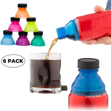 6 pièces Couvercles Réutilisables pour Canettes de Soda, Bière, Boissons Énergisantes et Jus - Couleurs Aléatoires Transparentes (1/5)