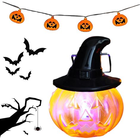 Décorations de citrouille d'Halloween, lanternes, bougeoirs portables, veilleuses, accessoires de décoration pour une ambiance