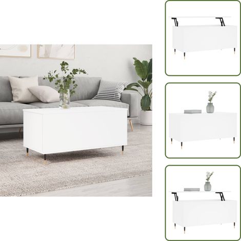Mesa de trabajo - vidaXL Mesa de centro madera contrachapada blanco 90x44,5x45 cm - Mesa de ordenador