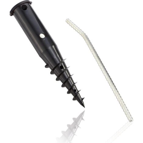 Leifheit – Douille de fixation à visser pour séchoir parapluie – Corps en métal massif – Résistante aux intempéries – Adaptée mât 50mm
