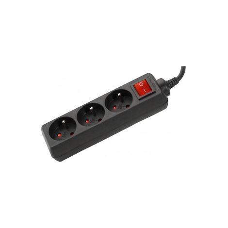 Multiprise 3 prises noire + Interrupteur - 1.5 m