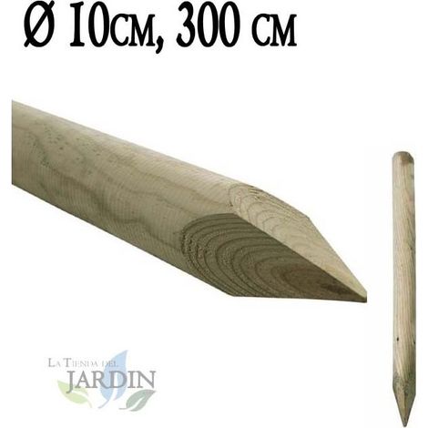 Estaca para Arboles 300 cm Ø 10 cm  Tutores con Punta  Poste para Vallas, Jardin y Plantas  Poste de Madera (1/3)