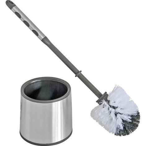 WC-Garnitur - Metall Edition silber/schwarz Toilettenbürsten & Toilettenbürstenhalter