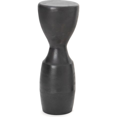 Amadeus - Bout de canapé sablier en aluminium noir H56 cm Noah (1/2)