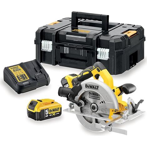SEGA CIRCOLARE a batteria DEWALT 18V BRUSHLESS D.184mm 2 batterie 5,0 ah DCS570P2-QW (1/2)