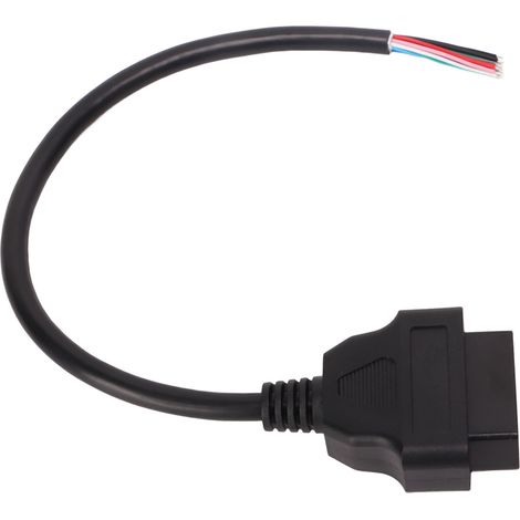 Lot de 3 adaptateurs câble OBD2 30 cm, connecteur 16 broches mâle vers fils nus colorés, rallonge diagnostic pour voiture (1/5)