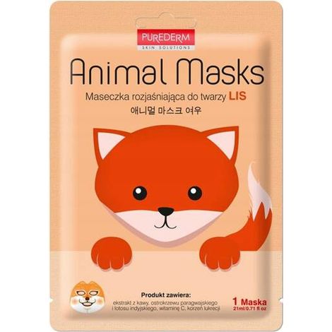 Maschera viso illuminante Purederm Animal Mask Fox 21ml