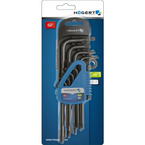 Jeu de 9 clés Torx longues