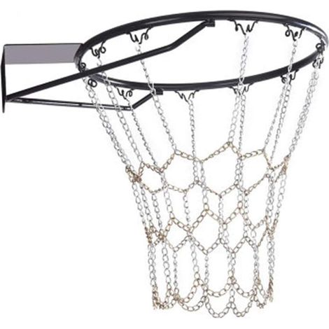 Basketball net with Stahlkette, 12 Verschlussreifen, zweifarbiges Metall, Basketballnetz (1/5)