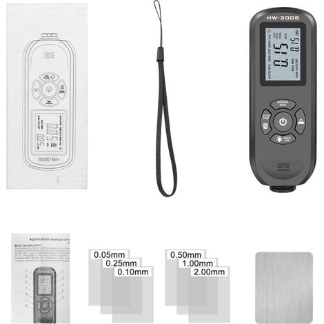 Zoternen Testeur de peinture automobile, jauge d'épaisseur de revêtement avec écran LCD numérique rétroéclairé, détecteur de profondeur, mesure (1/4)