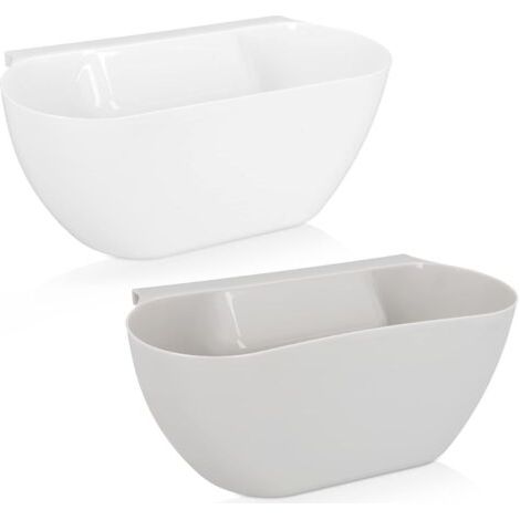 royaluxe-2X Coupelle Collecte Déchets Cuisine - Bac Poubelle Collecteur 3,8L pour Plan de Travail - Récipient à Accrocher 28 x 14 x 11 cm