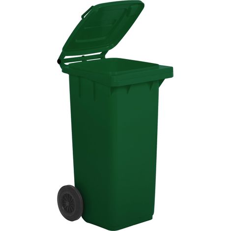 Bidone per la Raccolta Differenziata 120 l Carrellato Colore Verde per Uso (1/5)