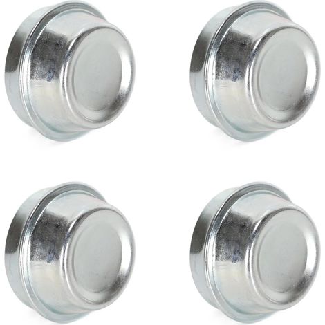 4pcs Silver Trailer Wheel Dust Covers Trailer Hub Bearing Dust Cap Cup Wheel Center Grease Cover Caps Fits Trailer Hubs with an Internal 38-40mm Dia
