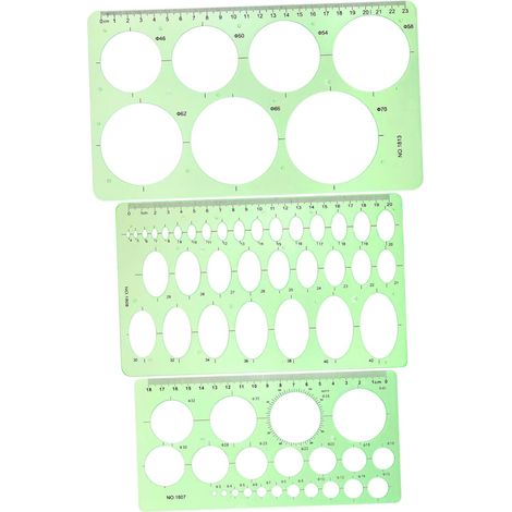 Kit de règles HEMOTON en ABS transparent et vert pour le dessin (1/5)