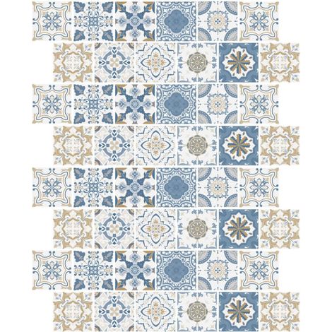 carrelage style rétro 48 pièces en PVC vintage à forte (1/5)