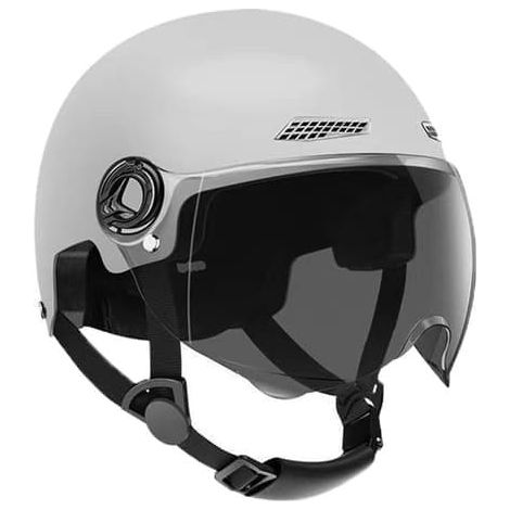 Casque de moto rétro à profil bas, casque jet, demi-casque pour enfant avec visière, casque rétro pour scooter électrique de rue (1/5)