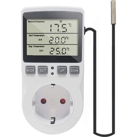 Enchufe inteligente con control de temperatura, máx. 3680 W, 230 V CA, -40  120 ℃, blanco (1/5)
